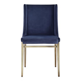 Mimi Contemporary Blue Velvet & Antique Brass Dining Chair (Set of 2)