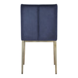 Mimi Contemporary Blue Velvet & Antique Brass Dining Chair (Set of 2)