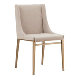 Mimi Contemporary Beige + Brass Dining Chair (Set of 2)