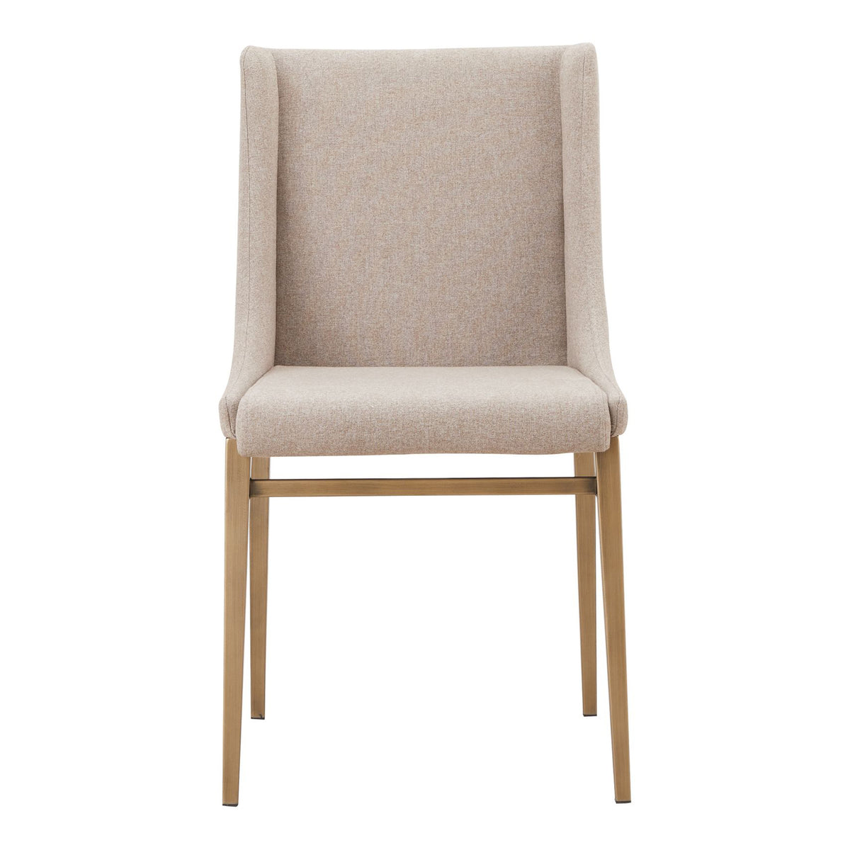 Mimi Contemporary Beige + Brass Dining Chair (Set of 2)