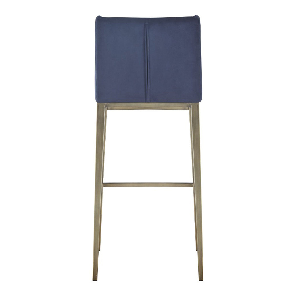 Mimi Contemporary Blue Velvet + Brass Counter Stool (Set of 2)