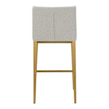 Mimi Modern Light Grey Fabric + Antique Brass Counter Stool (Set of 2)