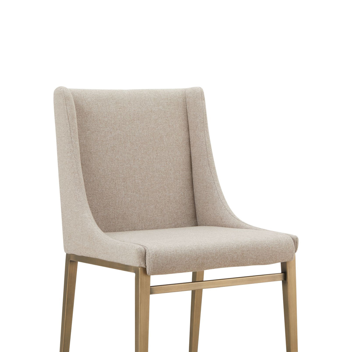 Mimi Contemporary Beige + Brass Dining Chair (Set of 2)