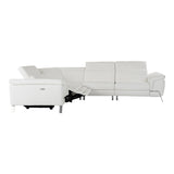 Mini Wonder Italian Modern White Leather Sectional Sofa with Recliners
