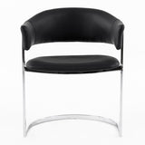 Allie Contemporary Black Leatherette Dining Chair