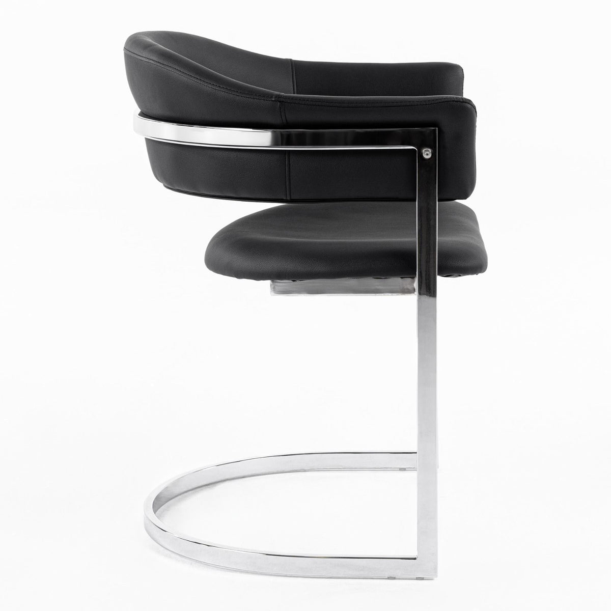 Allie Contemporary Black Leatherette Dining Chair
