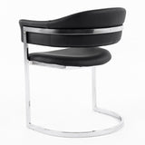 Allie Contemporary Black Leatherette Dining Chair