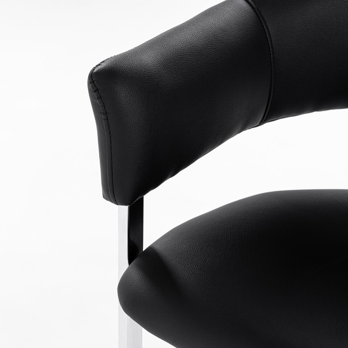 Allie Contemporary Black Leatherette Dining Chair