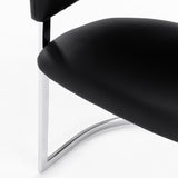 Allie Contemporary Black Leatherette Dining Chair