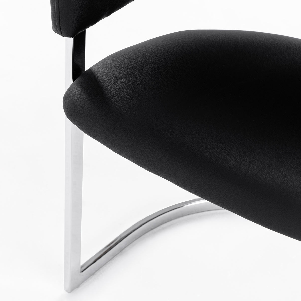 Allie Contemporary Black Leatherette Dining Chair