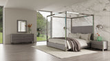 Arlene Modern Grey Elm & Stainless Steel Bedroom Set