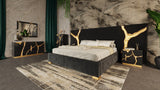 Aspen Modern Black + Gold Bed + Nightstands