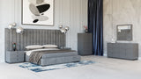 Modrest Buckley Modern Grey & Black Stainless Steel Bed