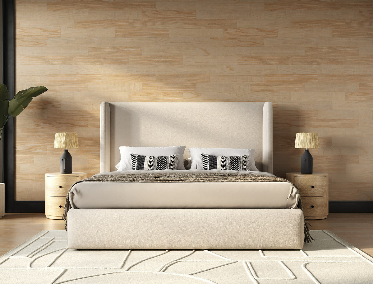 Byrne Modern Beige Fabric Bed