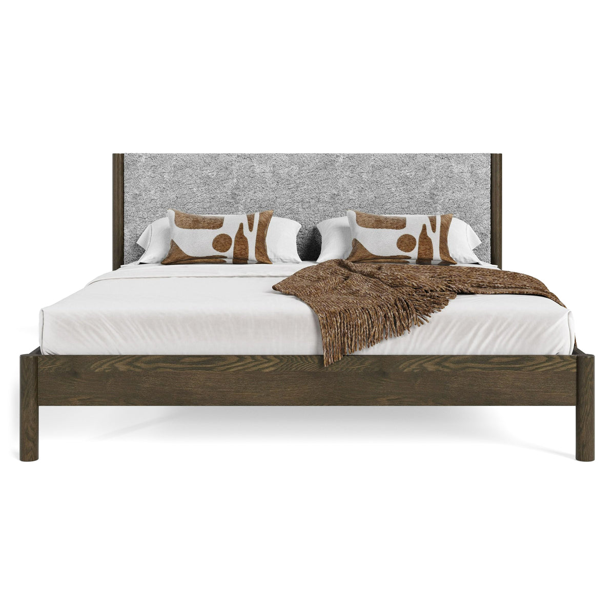 Carolina Modern Grey Fabric + Wenge Bed