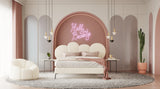Destiny Contemporary White Sherpa Bubble Bed