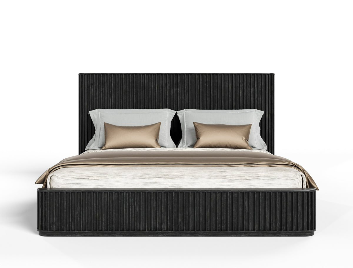 Fields Modern Black Acacia Bedroom Set