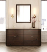 Fields Modern Walnut Acacia Mirror