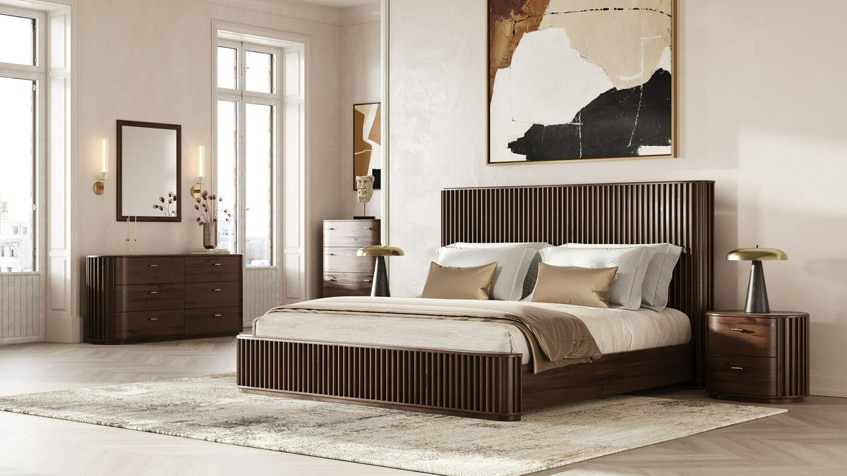 Fields Modern Walnut Acacia Mirror