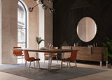 Gilroy Modern Walnut & Stainless Steel Dining Table