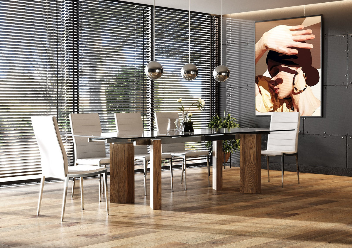 Helena Modern Extendable Glass Dining Table Large