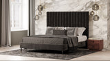 Queen Hemlock Modern Grey Velvet Bed