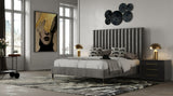 Hemlock Modern Grey Velvet Bed