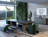 June Modern Dark Grey Concrete & Walnut Dining Bench