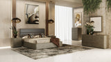 Lois Modern Beige Shagreen + Brass Chest