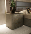 Lois Modern Beige Shagreen + Brass Nightstand
