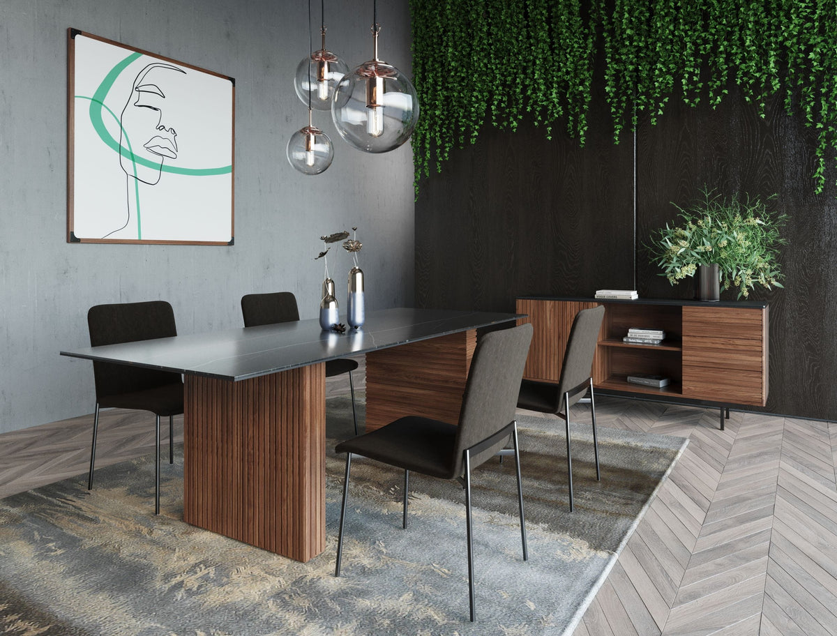 Maggie Modern Walnut and Grey Buffet