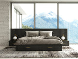 Manchester- Contemporary Platform Dark Grey EK Bed with Two Nightstands