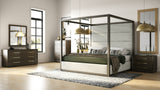 Manhattan Contemporary Brown Oak and Gold Dresser