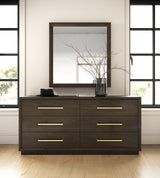 Manhattan Contemporary Brown Oak Mirror