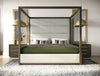 Manhattan Contemporary Canopy Brown Oak Bed