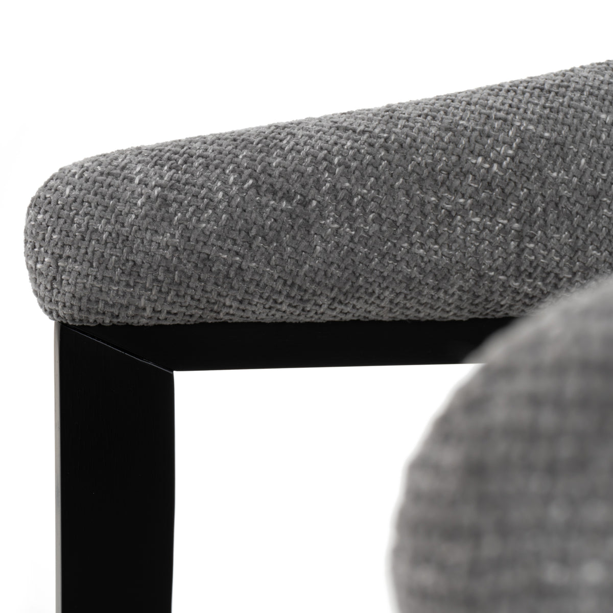 Maury Modern Grey Fabric + Black Dining Chair