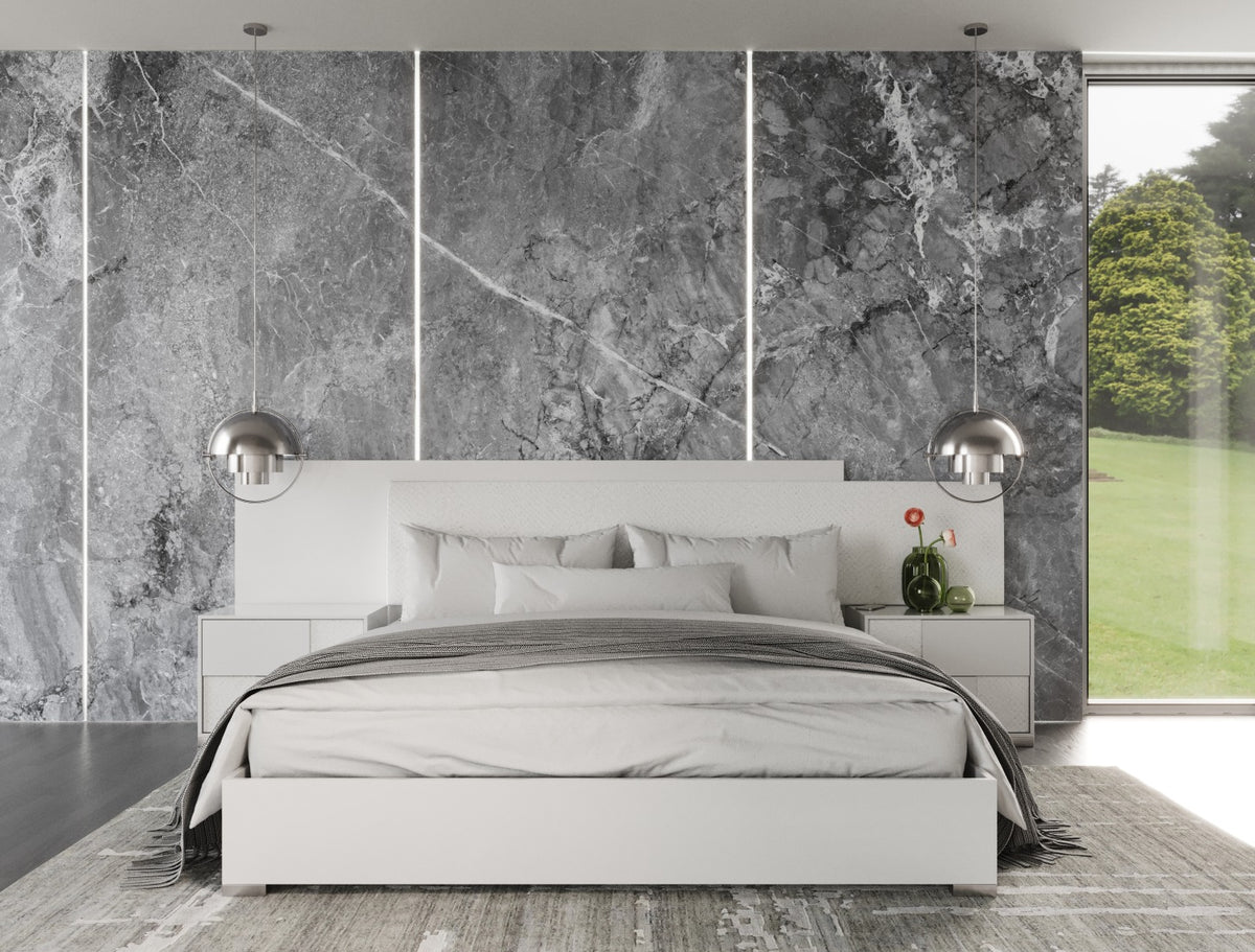 Monza Italian Modern White Bed
