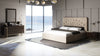 Moontide Glam Beige Velvet and Brushed Brass EK Bedroom Set