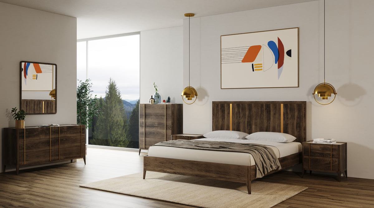 Oakley Mid-Century Dark Brown Mirror