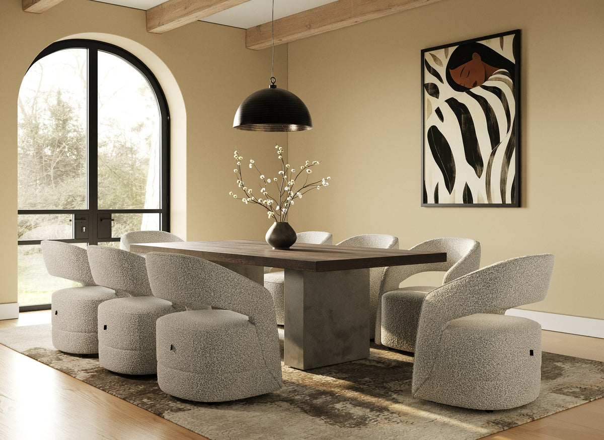 Renzo Modern Oak & Concrete 94" Dining Table