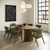 Sacks Mid-Century Modern Herringbone Walnut Dining Table