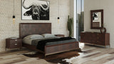Shane Modern Acacia & Brass Bed