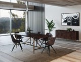 Modrest Shane Modern Acacia & Brass Dining Table