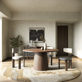 Modrest Sheridan Mid Century Modern Walnut Round Dining Table