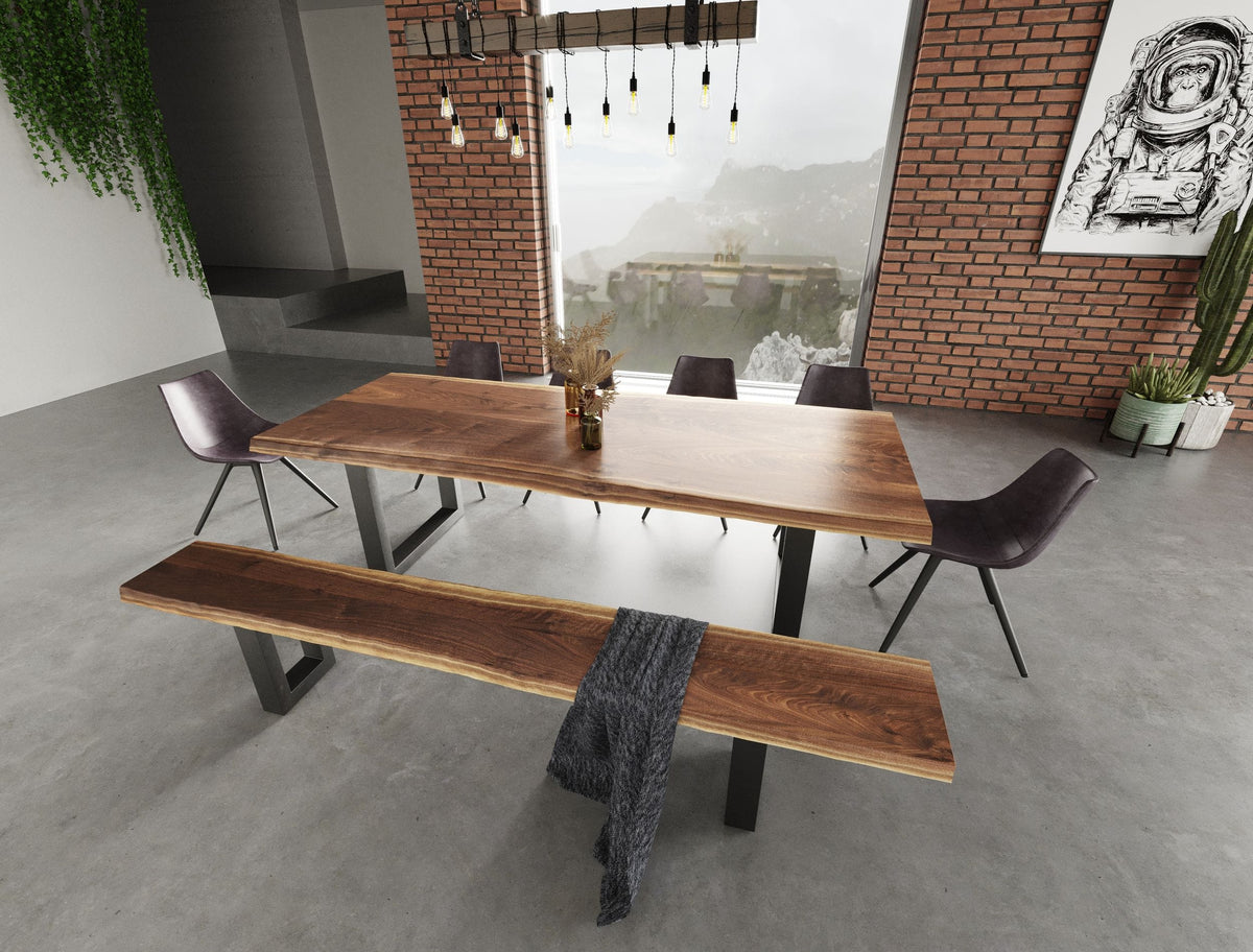 Mielcasa | Dark Brown Modrest Taylor Large Modern Live Edge Wood Dining Bench | SKU VGEDPRO220004-LG | MPN: 77713 | Free Delivery & Free Return