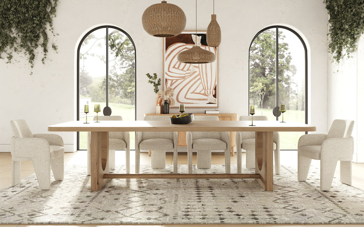 Walz Modern Natural Oak Rectangular Dining Table