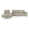 Mood Italian Light Grey Leather Left Facing Sectional Sofa