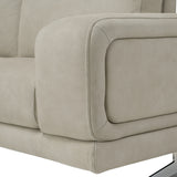 Mood Italian Light Grey Leather Left Facing Sectional Sofa