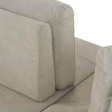 Mood Italian Light Grey Leather Left Facing Sectional Sofa