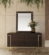 Moontide Glam Beige Velvet and Brushed Brass Bedroom Set
